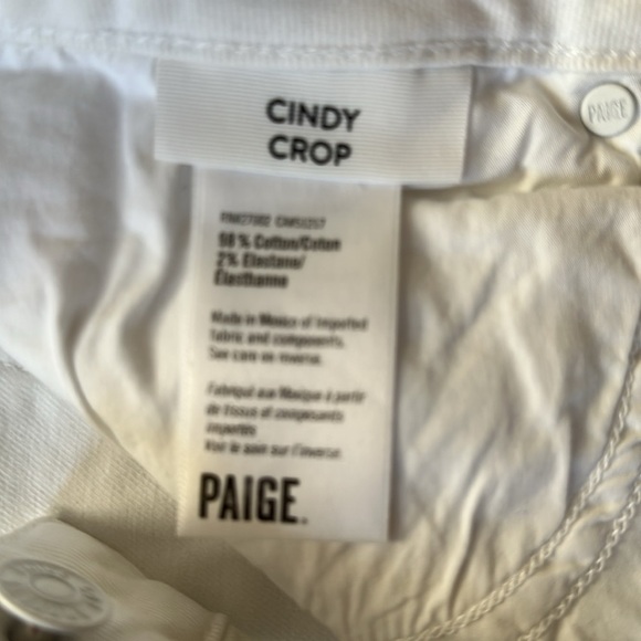 PAIGE Cindy Crop white Stretch Jeans, Size 31 Petite, Like New Condition - Picture 6 of 12